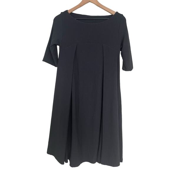 Uptown Sweats by Kiya Tomlin Black Bamboo Blend Short Sleeve Dress Size Small - Picture 1 of 8